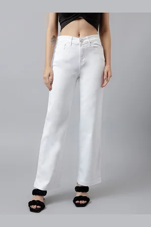 Xpose Women Comfort Wide Leg High-Rise Low Distress Stretchable Jeans