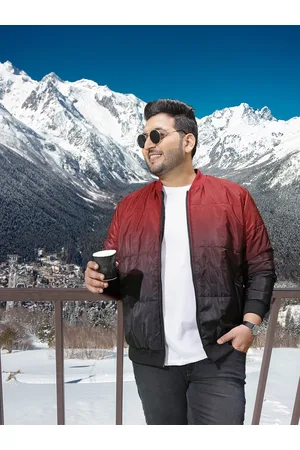 Sztori Men Plus Size Ombre Effect Bomber Jacket
