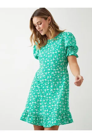 Dorothy Perkins Floral Print Puff Sleeves A-Line Dress