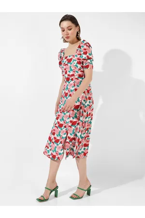 Campus Floral Print Fit & Flare Midi Dress