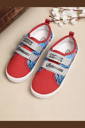 Kidsville Boys Captain America Printed Textile Contrast Sole Sneakers