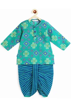 Campana Boys Ethnic Motifs Printed Pure Cotton Kurta with Dhoti Pants