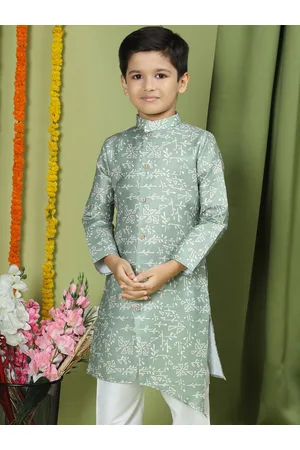 TABARD Boys Ethnic Motifs Printed Mandarin Collar Cotton Kurta