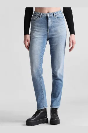 Dark Blue High Rise Straight Fit Jeans