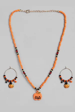 Carlton London Girls Gold-Plated Enamelled Halloween Jewellery Set