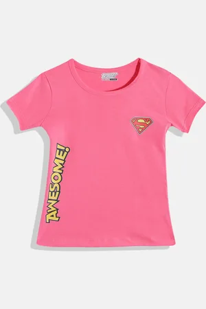 Eteenz Girls Superman Printed Premium Cotton T-shirt