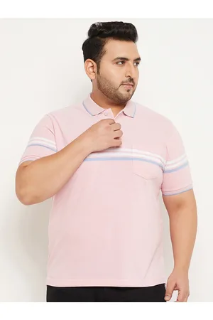 Austivo Plus Size Striped Polo Collar Cotton T-shirt