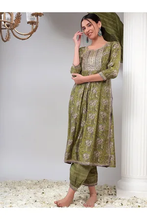 Bani Women Ethnic Motifs Yoke Design Chanderi Silk Kurta With Cuffed Salwar & Dupatta