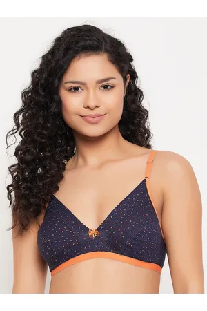 Buy Cotton Padded Sports Bra In Black With Royal Blue Broad Elastic Online  India, Best Prices, COD - Clovia - BR0565P08
