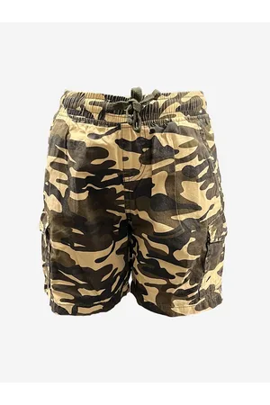 BONKIDS Boys Camouflage Printed Cotton Cargo Shorts