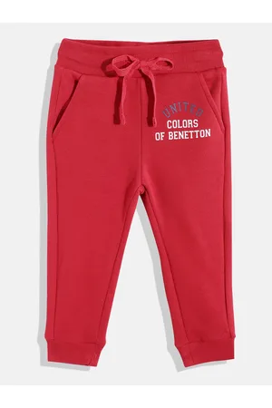 Benetton Boys Mid-Rise Brand Logo Printed Joggers