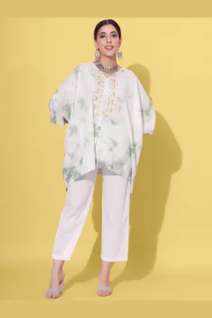 Jaipur Embroidered V-Neck Pure Cotton Kaftan Top With Trouser