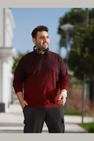 Sztori Men Plus Size Ombre Printed Sweatshirt