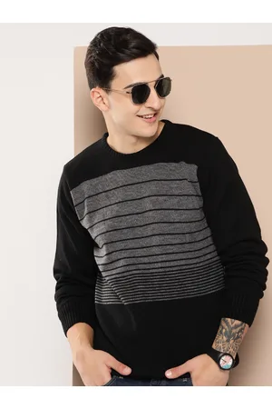 HERE&NOW Men Striped Acrylic Pullover