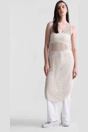 ONLY Crochet Pure Cotton Bodycon Midi Dress