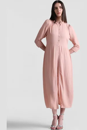 ONLY Self Design Puff Sleeve Fit & Flare Midi Dress