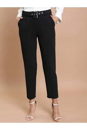 Ketch Women Slim Fit Pleated Peg Trousers