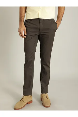 Indian Terrain Men Brooklyn Slim Fit Mid-Rise Plain Regular Trousers