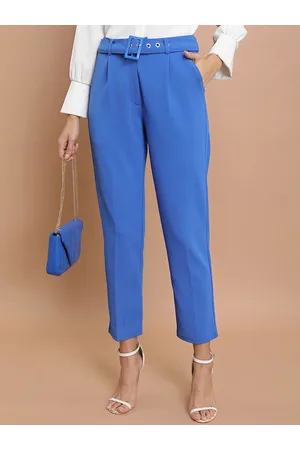 Ketch Women Slim Fit Pleated Peg Trousers