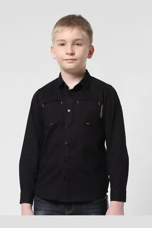 JACK & JONES Boys Spread Collar Long Sleeves Pure Cotton Casual Shirt