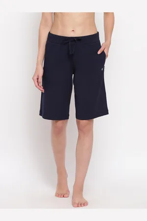 ENAMORA Women Solid Mid-Rise Cotton Lounge Shorts