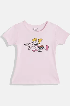 Eteenz Girls Dexter & Dee Dee Printed Premium Cotton T-shirt