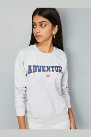 Max Collection Girls Typography Printed Pullover Pure Cotton Sweatshirt