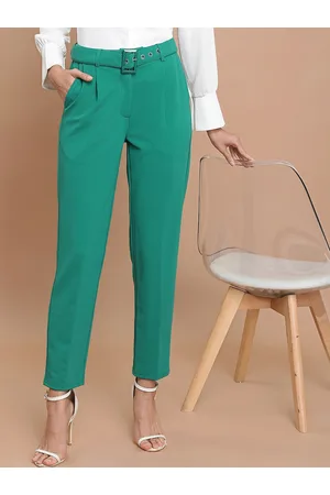 Ketch Women Slim Fit Pleated Peg Trousers