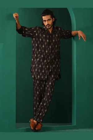 trueBrowns Printed Kurta With Trousers