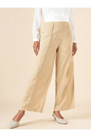 Brown Solid Trousers - Selling Fast at Pantaloons.com
