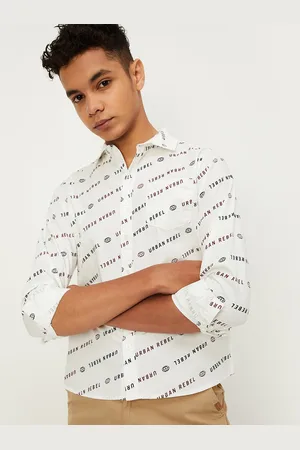 Max Collection Boys Typography Printed Pure Cotton Casual Shirt