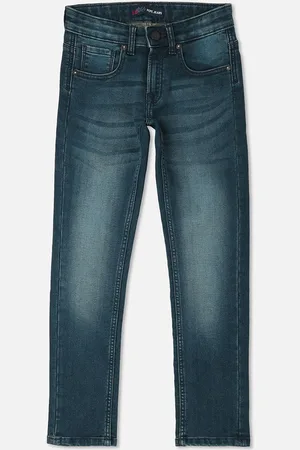 Pepe Jeans Boys Slim Fit Clean Look Heavy Fade Whiskers & Chevrons Stretchable Jeans