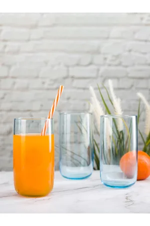 Pasabahce Blue 6 Pieces Water Or Juice Glasses - 365 ML Each