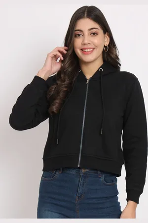 CHARMGAL Hooded Dry Fit Open Front Jacket With Crop Top