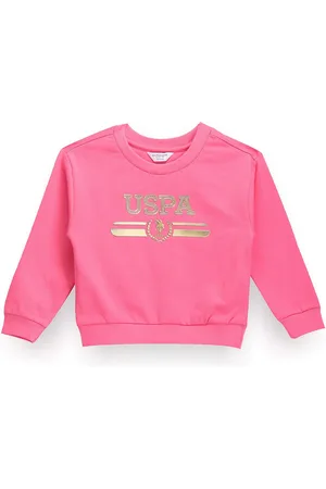 Ralph Lauren Girls Typography Printed Pure Cotton Pullover Sweatshirt