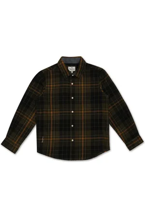 Pepe Jeans Boys Tartan Checked Spread Collar Casual Shirt