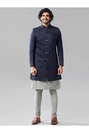 KISAH Men Ethnic Seft Design Kurta & Indowestern Sherwani With Churidar