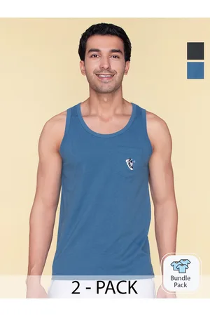 Buy Renew Combed Cotton Blue Tank Top Online – XYXX Apparels