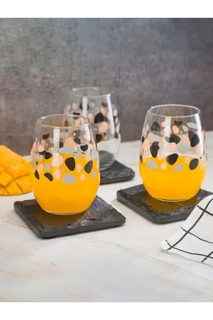 Pasabahce Transparent 6 Pieces Printed Water Or Juice Glasses 350 ml Each