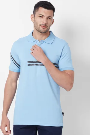 Giordano Slim Fit Typography Printed Polo Collar Short Sleeve Cotton T-shirt