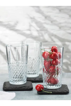 Pasabahce Transparent 4 Pieces Glass Long Drink Water Glasses 355 ml Each