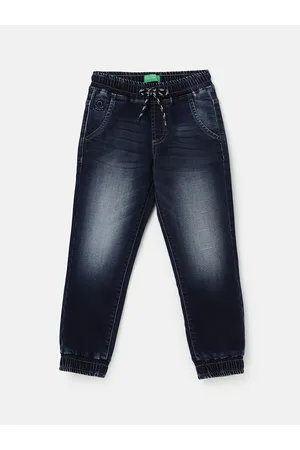 Benetton Boys Jogger Fit Clean Look Whiskers Jeans