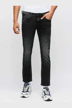 Pepe Jeans Men Slim Fit Low-Rise Low Distress Heavy Fade Stretchable Cotton Jeans