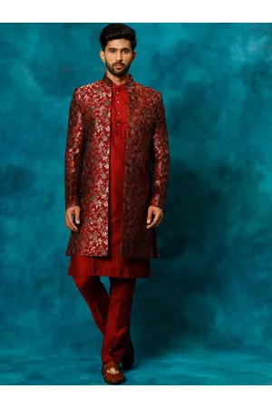 Vastramay Men Self-Design Sherwani Set