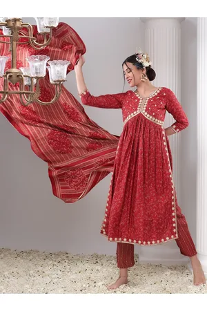 Bani Women Ethnic Motifs Embroidered Empire Chanderi Silk Kurta With Trousers & Dupatta