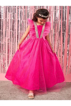 pspeaches Girls Embellished Sequinned Fit & Flare Maxi Dress