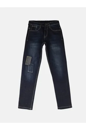 Instafab Boys Navy Blue Regular Fit Mid-Rise Clean Look Jeans