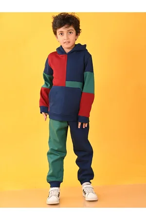 Anthrilo Boys Colourblocked T-shirt with Trousers