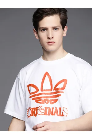 ADIDAS ORIGINALS - Color-Block Logo-Print Cotton-Jersey T-Shirt - Red  adidas Originals