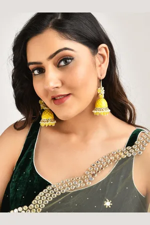 LAIDA Gold-Plated Beaded Dome Shaped Jhumkas